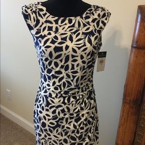 Blue and white dress